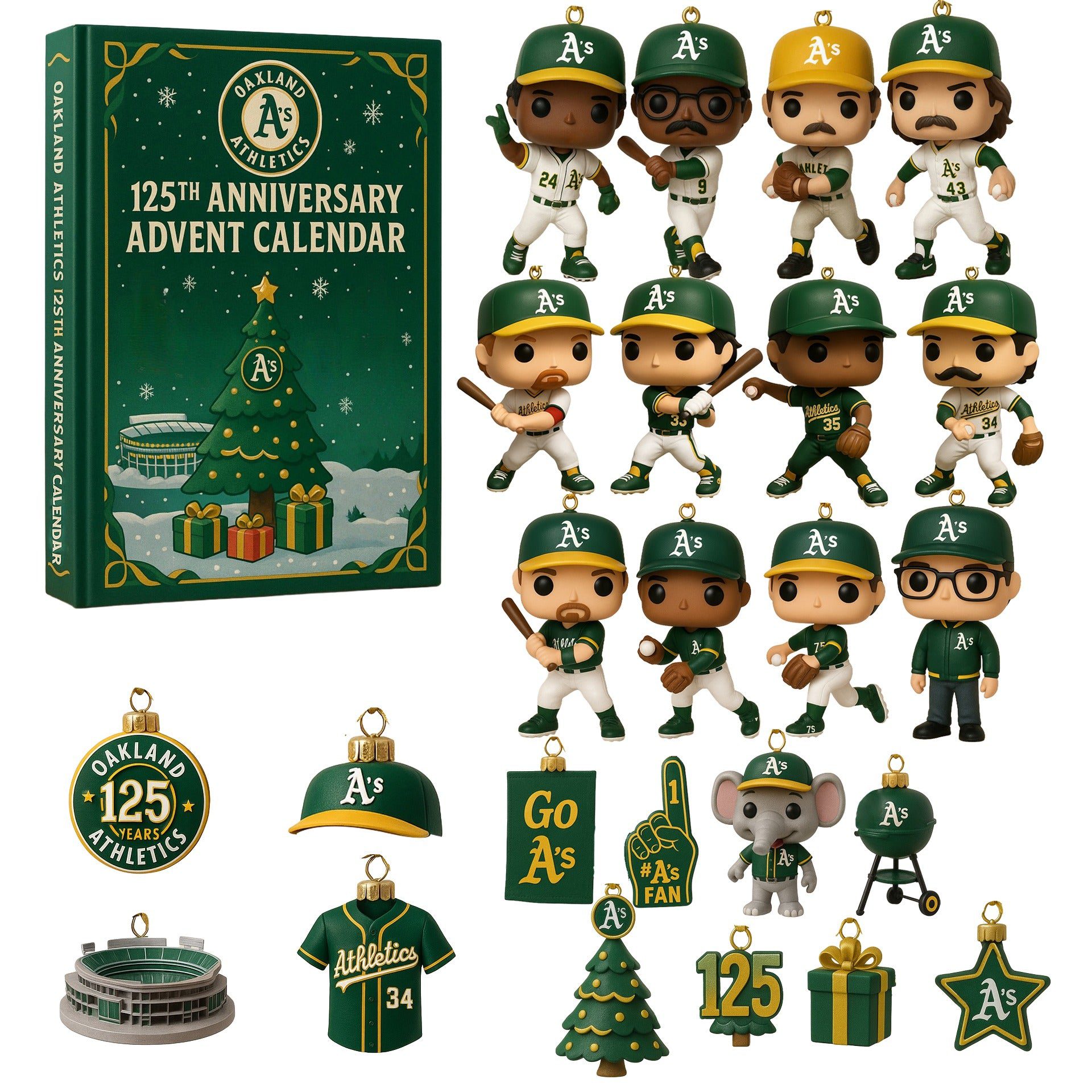Oakland-Athletics-Advent-Calendar-Acrylic-Hanging-Decor-Box-2025-125Th-Anniversary Oakland Athletics Advent Calendar Acrylic Hanging Decor Box 2025 125Th Anniversary