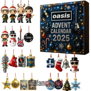 Oasis Band Christmas Advent Calendar Acrylic Hanging Decor Box 2025