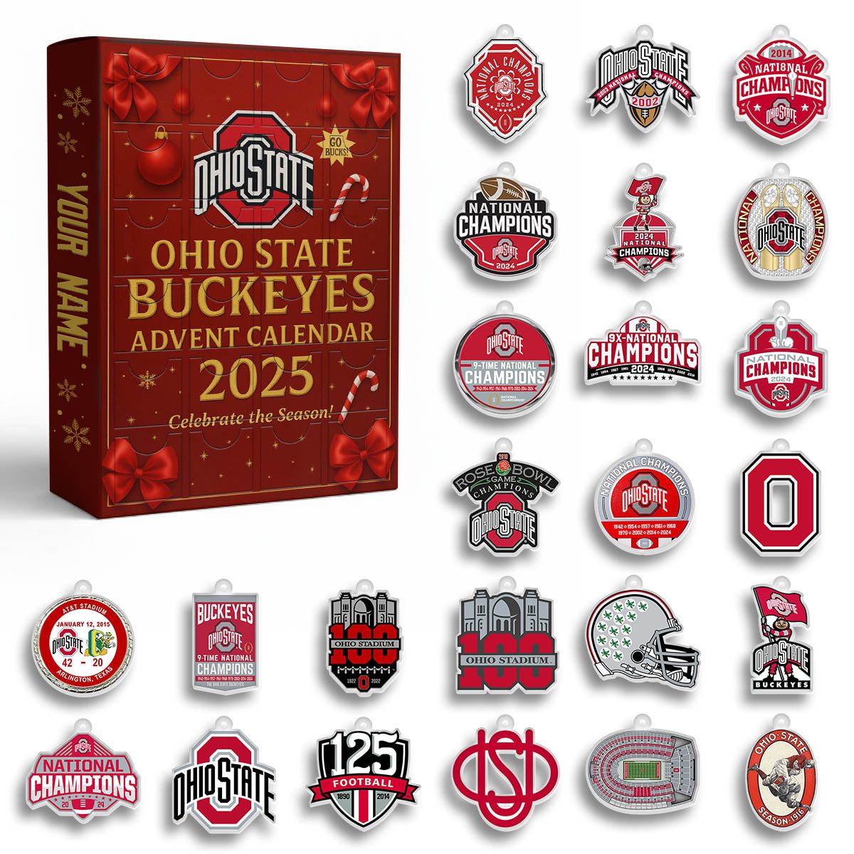Ohio-State-Buckeyes-Advent-Calendar-Acrylic-Hanging-Decor-Box-2025-Christmas-Gift-1