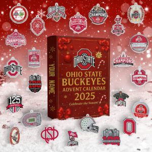 Ohio State Buckeyes Advent Calendar Acrylic Hanging Decor Box 2025 - Christmas Gift