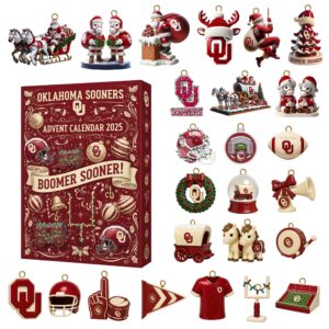 Oklahoma Sooners Premium Advent Calendar Acrylic Hanging Decor Box 2025