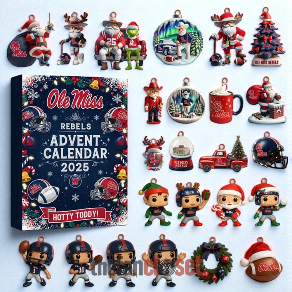 Ole Miss Rebels Hotty Toddy Advent Calendar 2025 Ole Miss Rebels Hotty Toddy Advent Calendar Acrylic Hanging Decor Box 2025