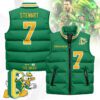 Oregon Ducks Unisex Puffer Vest Sleeveless Down Jacket- Green / Evan Stewart - 7