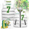 Oregon Ducks Unisex Puffer Vest Sleeveless Down Jacket- White / Evan Stewart - 7