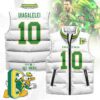 Oregon Ducks Unisex Puffer Vest Sleeveless Down Jacket- White / Matayo Uiagalelei - 10