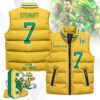 Oregon Ducks Unisex Puffer Vest Sleeveless Down Jacket- Yellow / Evan Stewart - 7