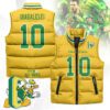 Oregon Ducks Unisex Puffer Vest Sleeveless Down Jacket- Yellow / Matayo Uiagalelei - 10