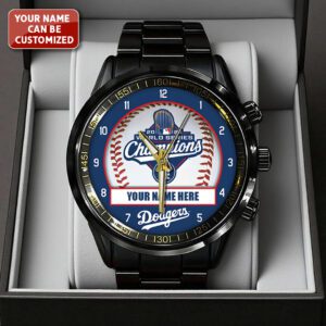 Personalized Los Angeles Dodgers World Series 2025 Black Stainless Steel Watch GIFT1047