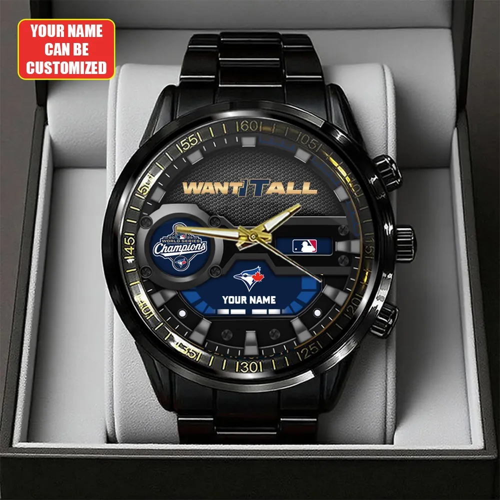 Personalized Toronto Blue Jays World Series 2025 Black Stainless Steel Watch  TRT1005