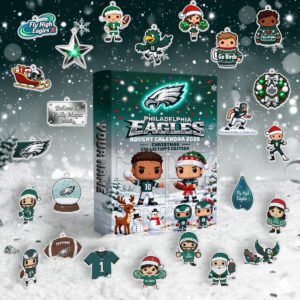 Philadelphia Eagles 2025 Advent Calendar Acrylic Hanging Decor Box - Limited Edition