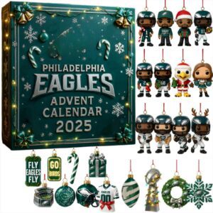 Philadelphia Eagles Advent Calendar Acrylic Hanging Decor Box 2025