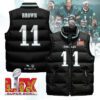 Philadelphia Eagles Unisex Puffer Vest Sleeveless Down Jacket- Black / A. J. Brown - 11