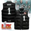 Philadelphia Eagles Unisex Puffer Vest Sleeveless Down Jacket- Black / Jalen Hurts - 1