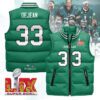 Philadelphia Eagles Unisex Puffer Vest Sleeveless Down Jacket- Kelly Green / Cooper DeJean - 33