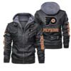 Philadelphia Flyers Black Brown Leather Jacket LIZ109