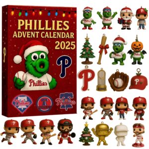 Philadelphia Phillies Advent Calendar Acrylic Hanging Decor Box 2025 142Th Anniversary
