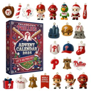 Philadelphia Phillies Premium Advent Calendar Acrylic Hanging Decor Box 2025