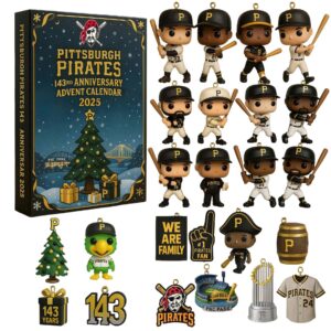 Pittsburgh Pirates 143Th Anniversary Advent Calendar Acrylic Hanging Decor Box 2025