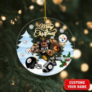 Pittsburgh Steelers Merry Christmas Ornament 2025
