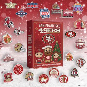San Francisco 49Ers Advent Calendar Acrylic Hanging Decor Box 2025 - Christmas Gift