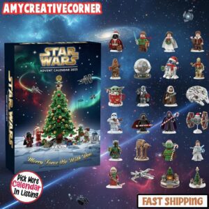 Sci-fi Brick Figure Advent Calendar Acrylic Hanging Decor Box Space Movie Ornaments 24 Days of Xmas Minifigure Decor