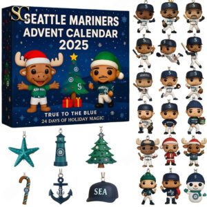Seattle Mariners Advent Calendar Acrylic Hanging Decor Box 2025 48Th Anniversary