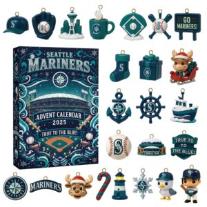 Seattle Mariners Premium Advent Calendar Acrylic Hanging Decor Box 2025