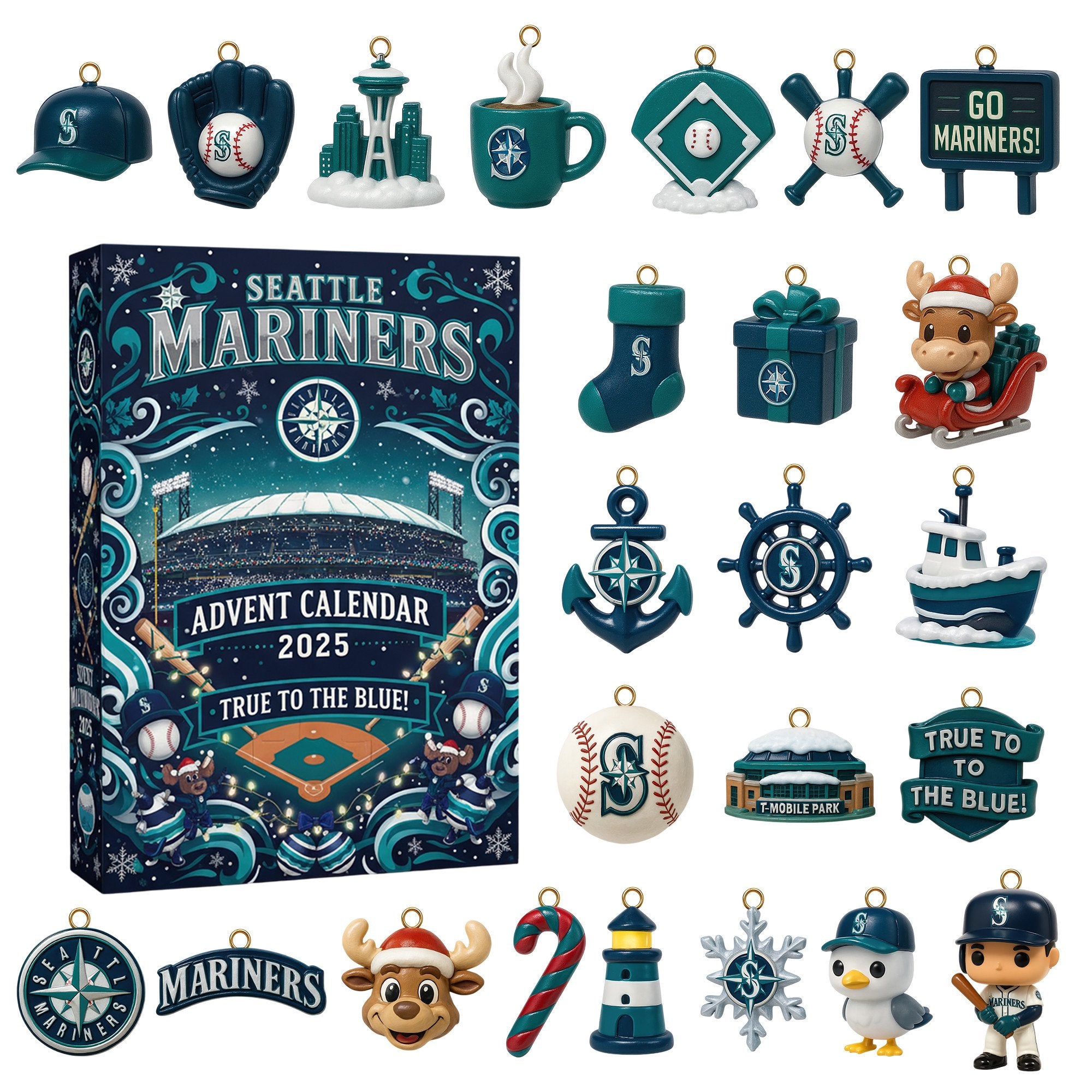 Seattle-Mariners-Premium-Advent-Calendar-Acrylic-Hanging-Decor-Box-2025 Seattle Mariners Premium Advent Calendar Acrylic Hanging Decor Box 2025