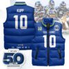 Seattle Seahawks Unisex Puffer Vest Sleeveless Down Jacket- Royal / Cooper Kupp - 10