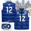 Seattle Seahawks Unisex Puffer Vest Sleeveless Down Jacket- Royal / Fan - 12
