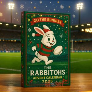South Sydney Rabbitohs Go The Bunnies Advent Calendar Acrylic Hanging Decor Box 2025