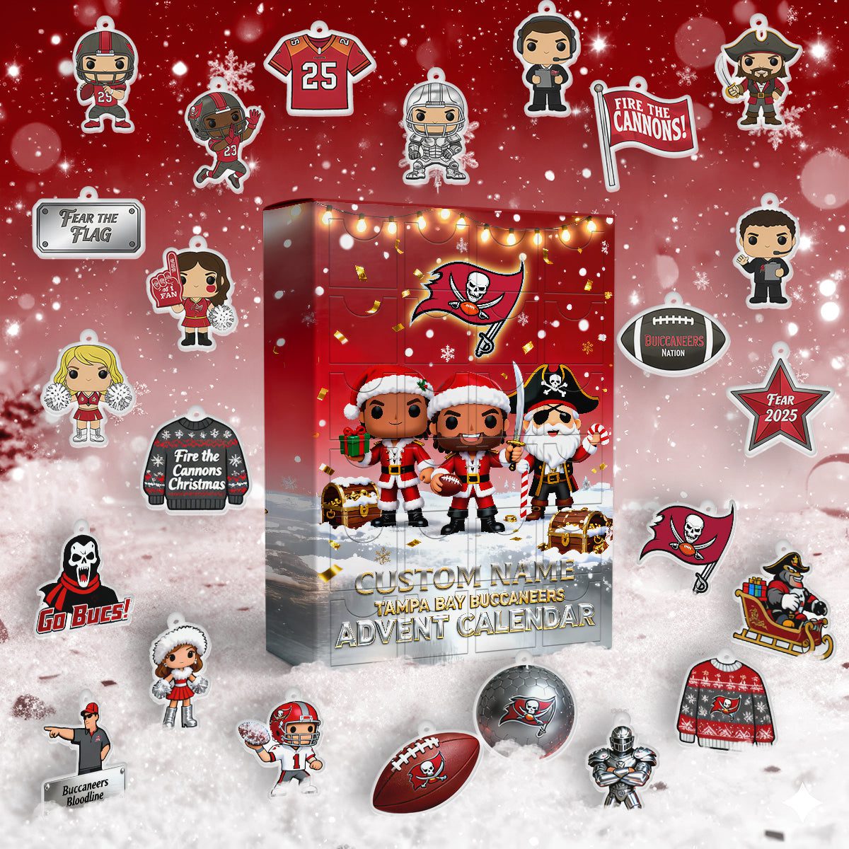 Tampa-Bay-Buccaneers-2025-Advent-Calendar-Acrylic-Hanging-Decor-Box-Limited-Edition Tampa Bay Buccaneers 2025 Advent Calendar Acrylic Hanging Decor Box - Limited Edition