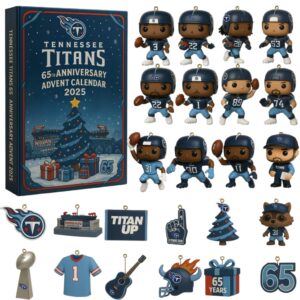 Tennessee Titans 66Th Anniversary Advent Calendar Acrylic Hanging Decor Box 2025