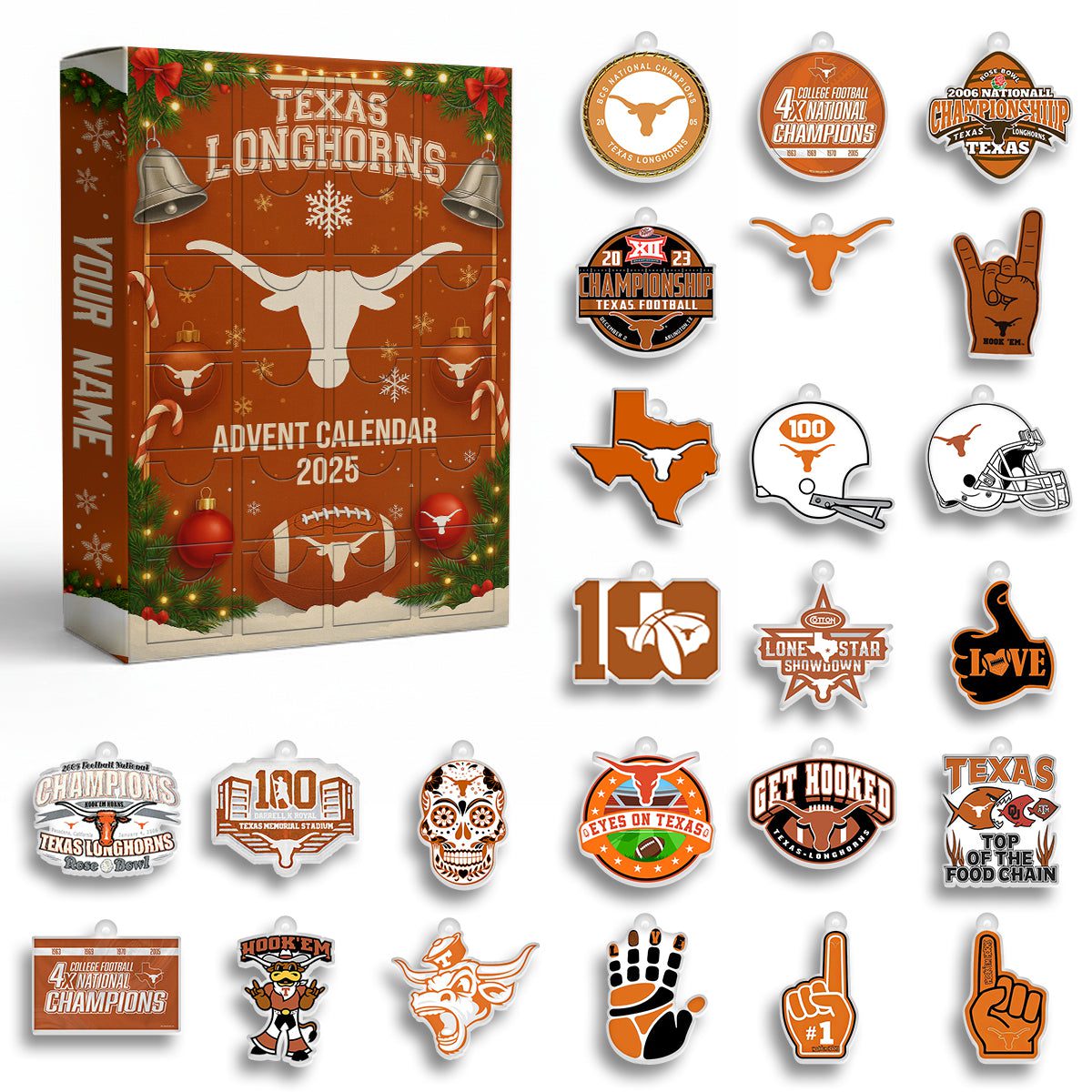 Texas-Longhorns-Advent-Calendar-Acrylic-Hanging-Decor-Box-2025-Christmas-Gift-1