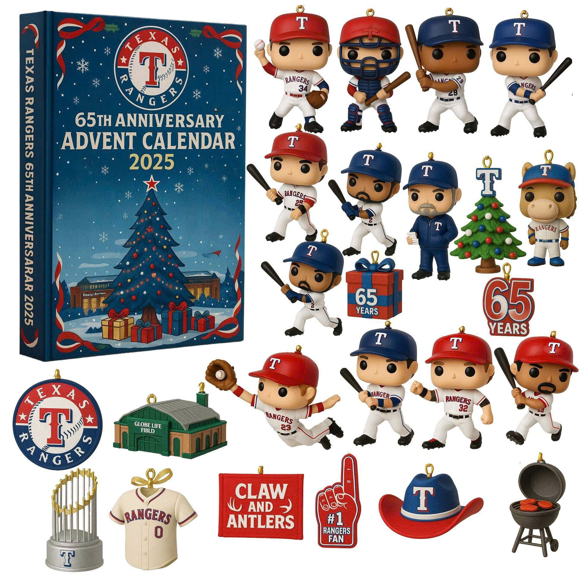 Texas-Rangers-65Th-Anniversary-Advent-Calendar-Acrylic-Hanging-Decor-Box-2025 Texas Rangers 65Th Anniversary Advent Calendar Acrylic Hanging Decor Box 2025