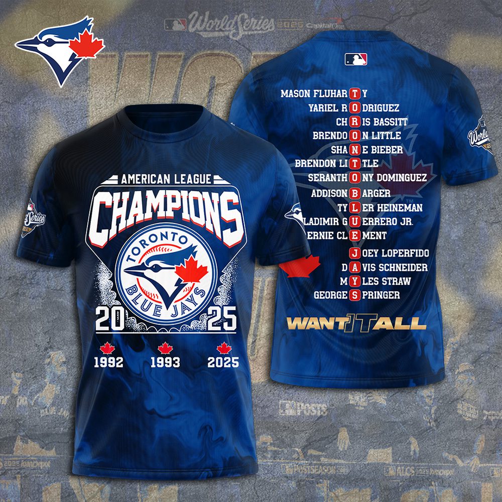 Toronto-Blue-Jays-WinCraft-2025-American-League-Champions-Unisex-Performance-T-Shirt-TRT1070 Toronto Blue Jays WinCraft 2025 American League Champions Unisex Performance T-Shirt TRT1070
