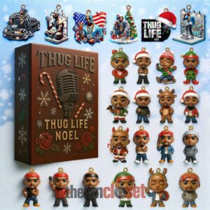 Tupac Shakur Thug Life Noel Advent Calendar Acrylic Hanging Decor Box 2025