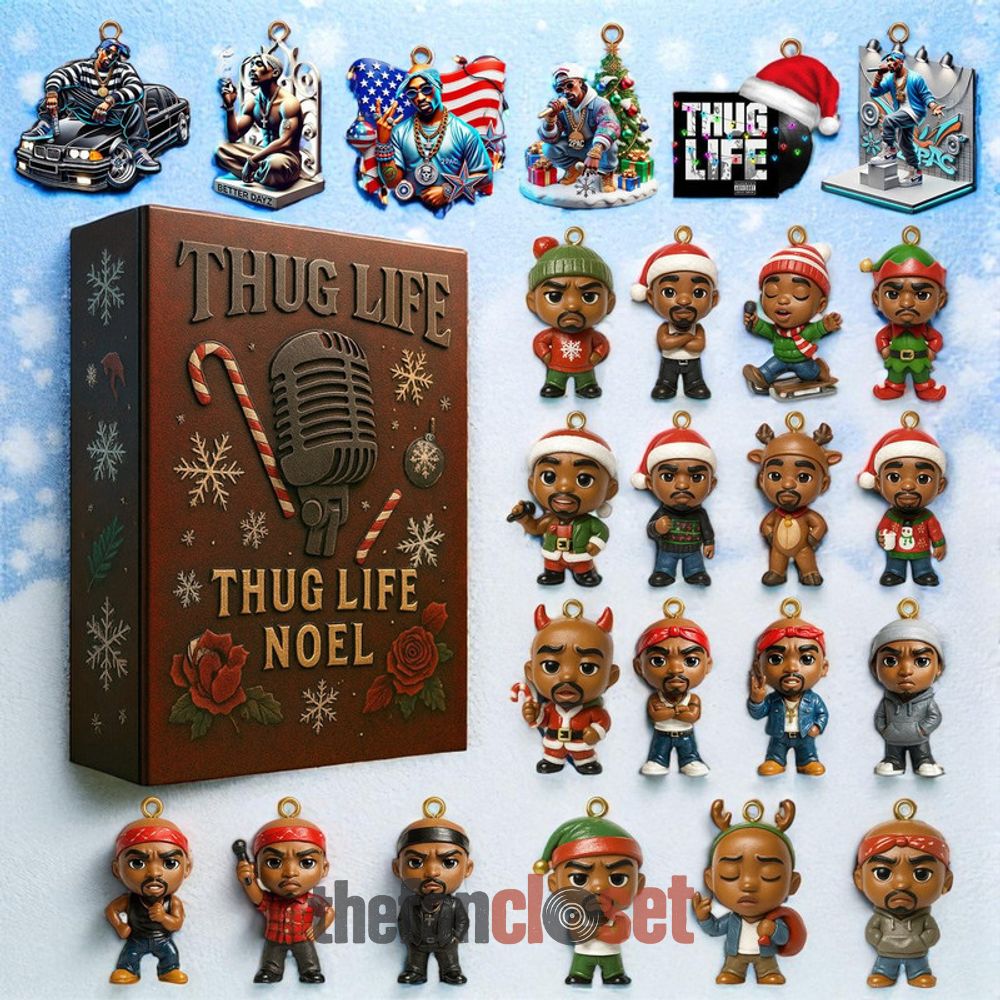 Tupac Shakur Thug Life Noel Advent Calendar 2025 Tupac Shakur Thug Life Noel Advent Calendar Acrylic Hanging Decor Box 2025