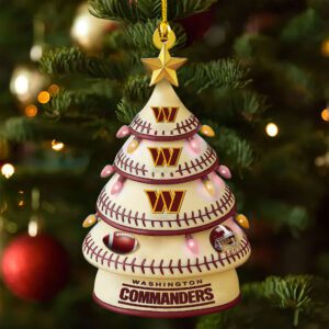Washington Commanders Merry Christmas Ornament 2025