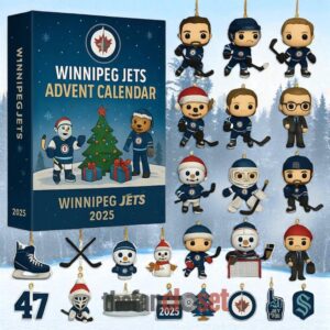 Winnipeg Jets NHL Limited Edition 2025 Advent Calendar Acrylic Hanging Decor Box