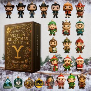 Yellowstone Unwrap The Western Christmas Spirit Advent Calendar Acrylic Hanging Decor Box 2025