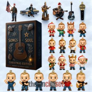 Zach Bryan Songs Soul Christmas Edition Advent Calendar Acrylic Hanging Decor Box 2025