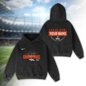 Denver Broncos Bad Bunny Super Bowl LX 2026 2D Washed Hoodie