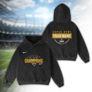 Jacksonville Jaguars Bad Bunny Super Bowl LX 2026 2D Washed Hoodie