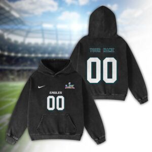 Philadelphia Eagles Bad Bunny Super Bowl LX 2026 2D Washed Hoodie
