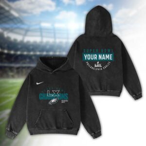 Philadelphia Eagles Bad Bunny Super Bowl LX 2026 2D Washed Hoodie