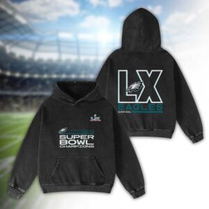 Philadelphia Eagles Bad Bunny Super Bowl LX 2026 2D Washed Hoodie