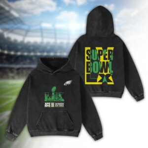 Philadelphia Eagles Bad Bunny Super Bowl LX 2026 2D Washed Hoodie