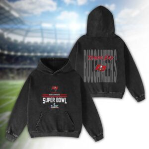 Tampa Bay Buccaneers Bad Bunny Super Bowl LX 2026 2D Washed Hoodie