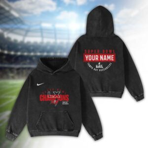 Tampa Bay Buccaneers Bad Bunny Super Bowl LX 2026 2D Washed Hoodie